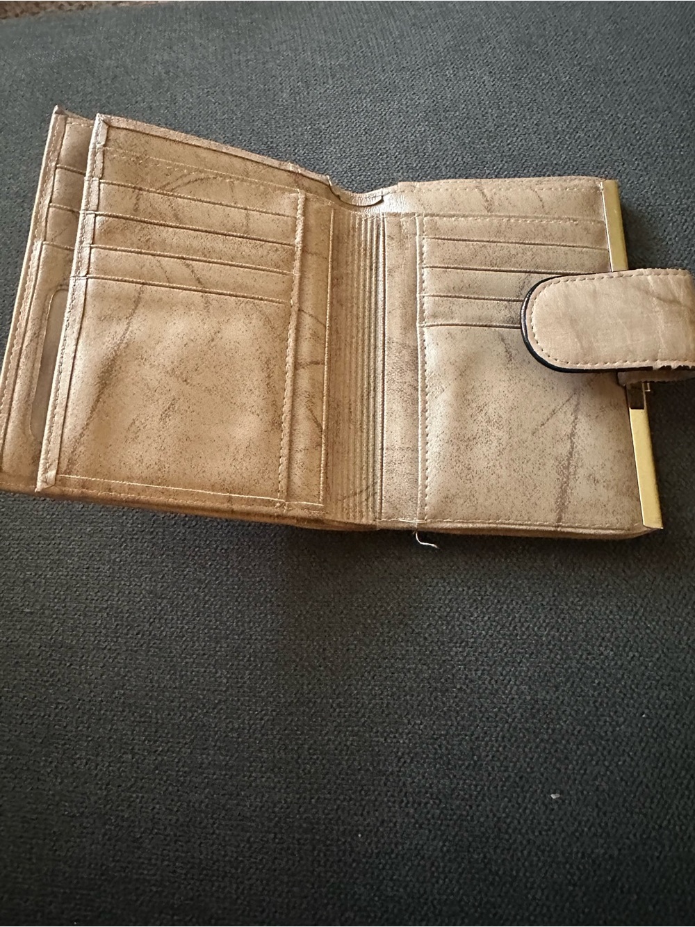 Buxton Women’s Tan Leather Snap Wallet with Embossed Floral Detail - Picture 4 of 7
